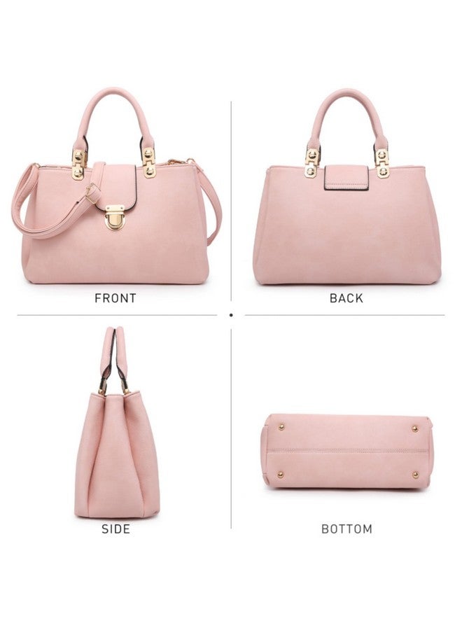 DASEIN Dasein Women Satchel Handbags Top Handle Purse Medium Tote Bag Vegan Leather Shoulder Bag (Light Pink) - Image 3