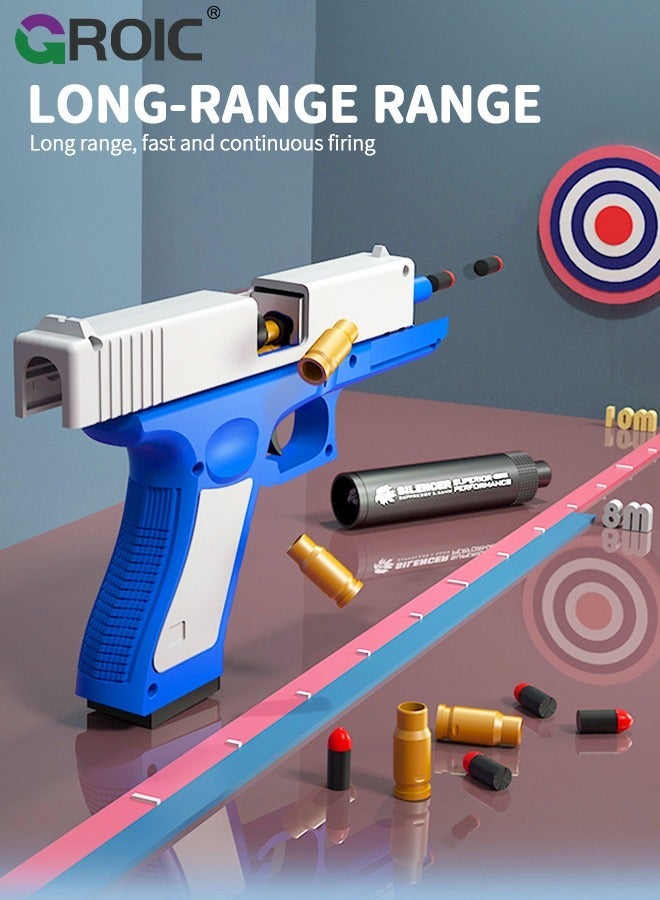 GROIC Soft Bullet Toy Guns, Glock Continuous Shell Throwing Soft Gun Toy, Toy Foam Blasting Gun, Shooting Games Machine Gun Toys Pistol Toys for Kids Soft Bullet Gun with Eva Soft Bullet, Target etc - Image 4