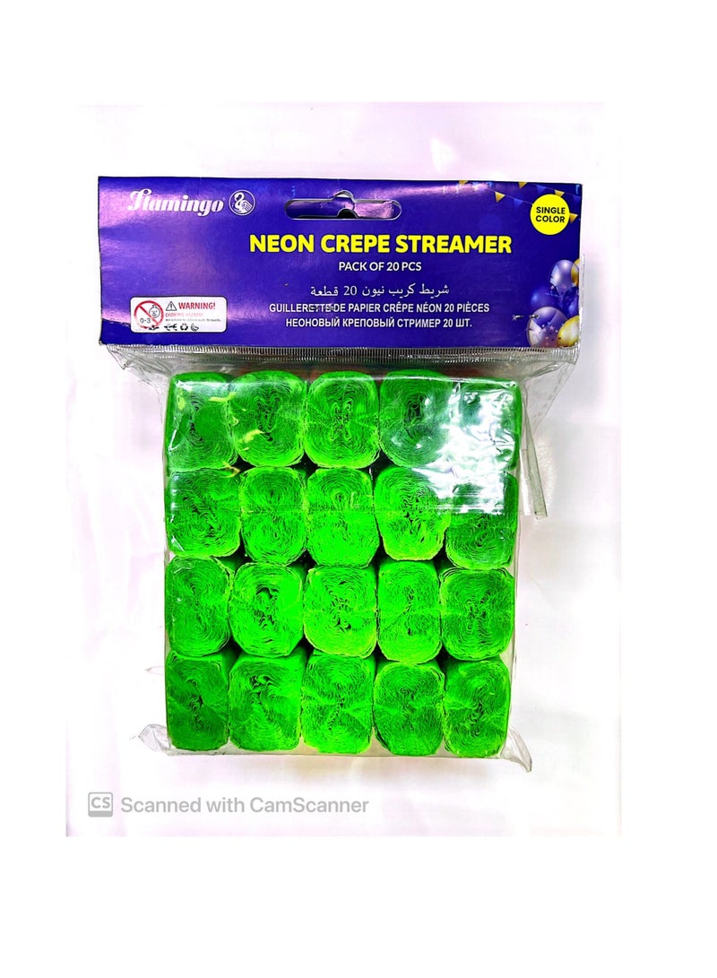 Green Crepe Paper Streamer 792 Feet 20 Rolls Green Crepe Streamers Spring Party Backdrop Decor for Green Theme Birthday Wedding Baby Shower Irish Lucky Day Hanging Party Decoration - Image 1