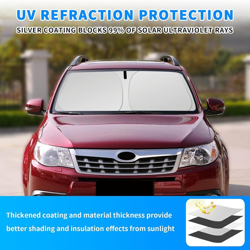 uunonaha غطاء واقي للزجاج الأمامي متوافق مع سيارات Subaru Forester، يحجب أشعة الشمس ويحمي العينين، قابل للطي (لطراز Forester 2025) - Image 2