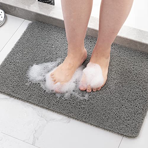 Non Slip Bathtub MatAnti Slip Shower MatFast Drying Bath Tub MatsFoot Scrubber MatAnti Slip Mat for TubFloorBathroomHomeKitchenHotel Grey 24x16 Inch