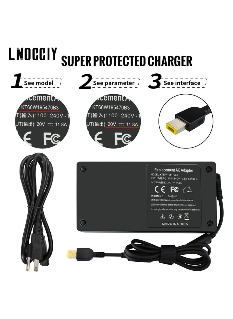 Generic - 230W Slim Tip AC Adapter Charger Replacement for Lenovo. Legion Y540-15IRH Y540-17IRH 5Pro-16 5-17IMH05H 4X20E75111 GX20L29347 ThinkPad P50 P51 P52 P53 P70 P71 P72 P73 Legion 5 Gaming Laptop - Image 1