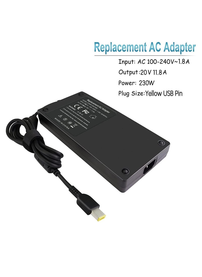 Generic - 230W Slim Tip AC Adapter Charger Replacement for Lenovo. Legion Y540-15IRH Y540-17IRH 5Pro-16 5-17IMH05H 4X20E75111 GX20L29347 ThinkPad P50 P51 P52 P53 P70 P71 P72 P73 Legion 5 Gaming Laptop - Image 1