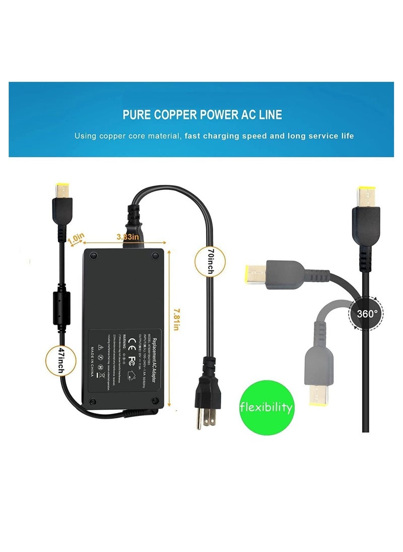 Generic - 230W Slim Tip AC Adapter Charger Replacement for Lenovo. Legion Y540-15IRH Y540-17IRH 5Pro-16 5-17IMH05H 4X20E75111 GX20L29347 ThinkPad P50 P51 P52 P53 P70 P71 P72 P73 Legion 5 Gaming Laptop - Image 1