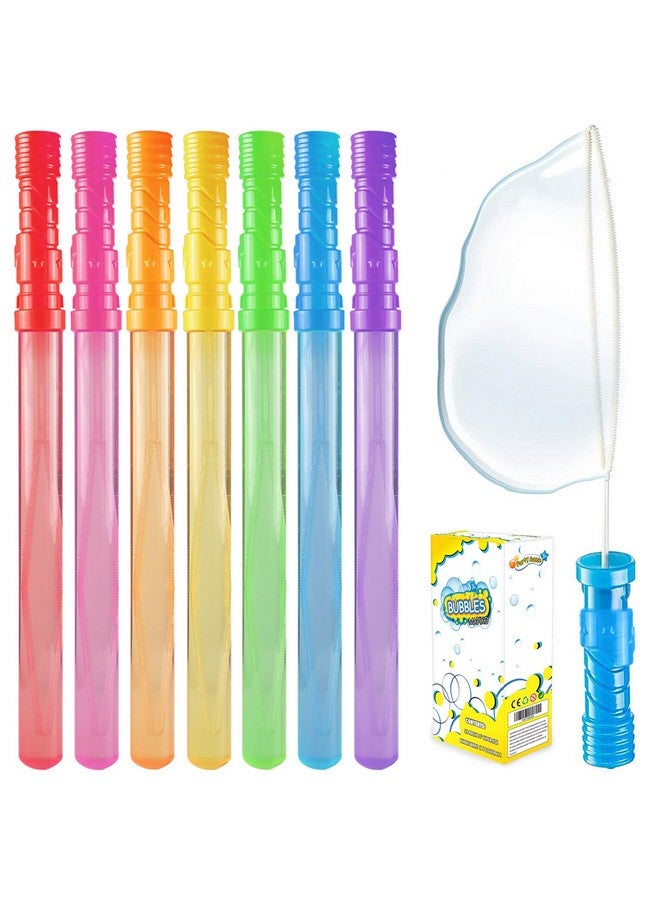 MAPIXO Bubble Wand 28 Pack 14’’ Big Bubble Wands Bulk(7 Colors) Nontoxic Smelless Bubble Toy For Kid Child Birthday Party Favor Wedding Summer Outdoor Pool Activity Bathroom Bath Toys - Image 1