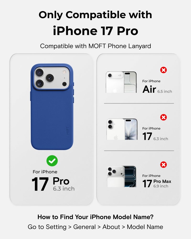 MOFT for iPhone 17 Pro Case- MOVAS Snap Case, MagSafe Compatible, Soft-Touch Vegan Leather, Classic Minimalist Design, Lightweight, Stain-Resistant & Camera Protection, Sapphire - Image 2