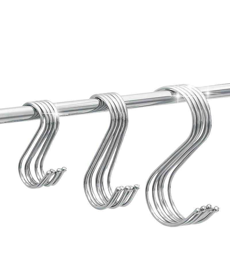 5Pcs Medium Multifunctional 410 Stainless Steel S Hooks Wall Hanging Bathroom Kitchen Cabinet Door - Image 1