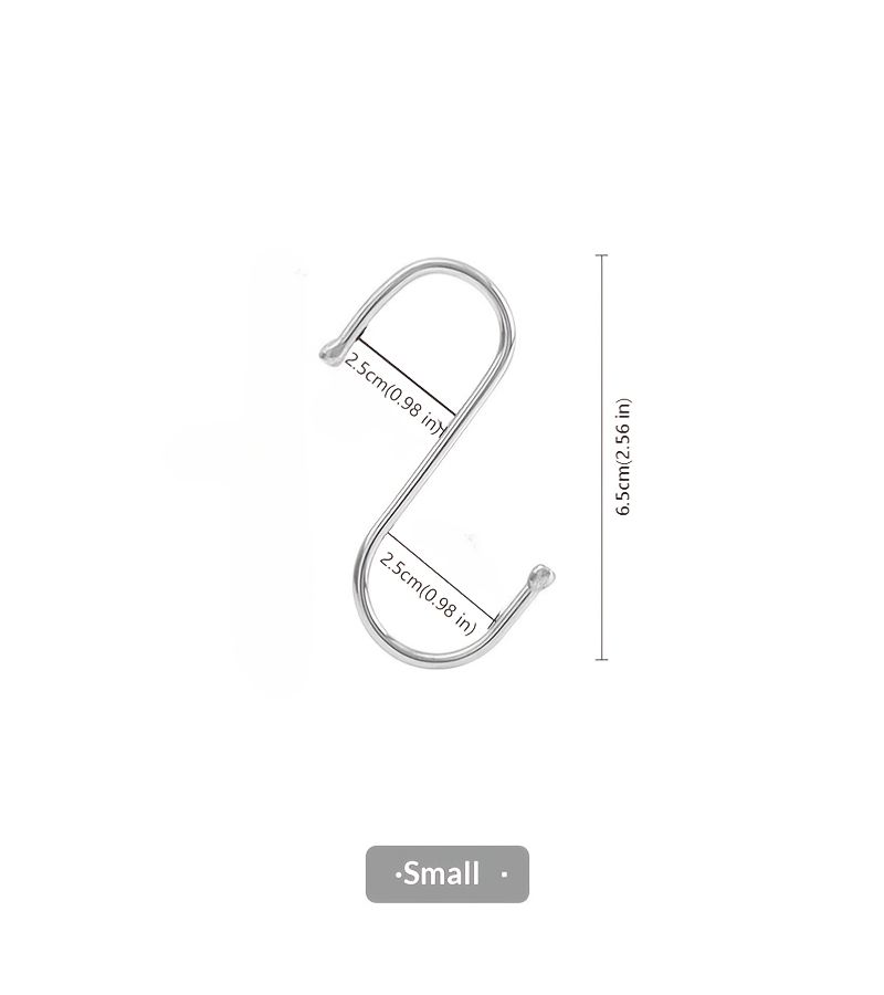 5Pcs Medium Multifunctional 410 Stainless Steel S Hooks Wall Hanging Bathroom Kitchen Cabinet Door - Image 5