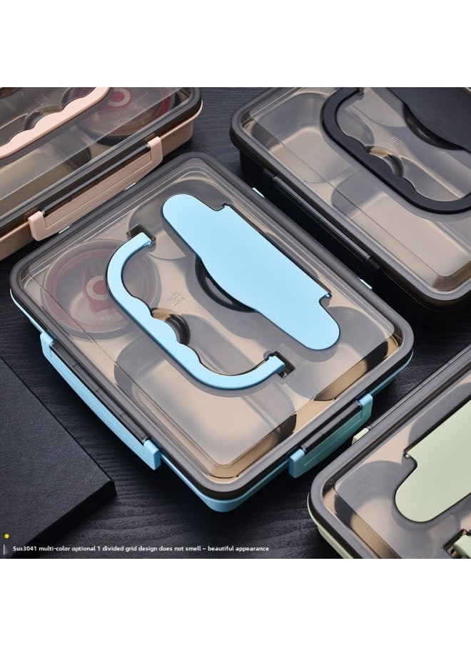 Generic - 304 Stainless Steel Lunch Box Fast Food Insulation Box Office Student Sealed Lattice Lunch Box Convenient Lunch Box-Specifications:Pink-Color:Large Five-square Soup Bowl, Tableware And Insulation Bag - Image 1