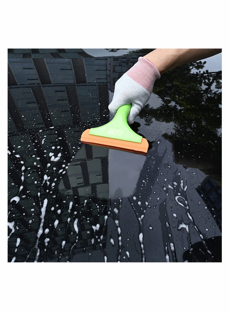 Y&D Silicone Small Squeegee,Flexible Rubber Squeegee,Shower Squeegee W/Non-Slip Handle Auto Water Blade Window Tint for Car Windshield Mirror Glass Door Bathroom 2PCS (Green) - Image 3