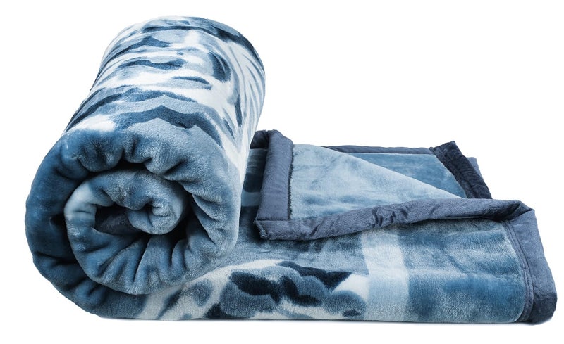 BSB HOME Super Soft Cloudy Printed Single Bed Blanket for Heavy Winter, Single Ply Mink Blanket King Size with 152 x 220 Cm – 2.5 Kg (Light Green & White, Pack of 1) - Image 1