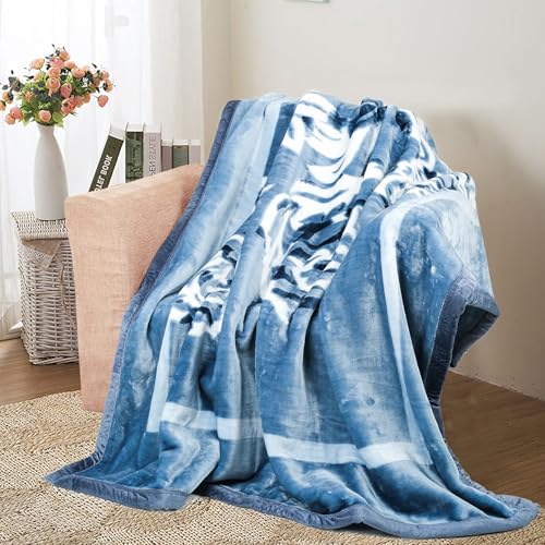 BSB HOME Super Soft Cloudy Printed Single Bed Blanket for Heavy Winter, Single Ply Mink Blanket King Size with 152 x 220 Cm – 2.5 Kg (Light Green & White, Pack of 1) - Image 3