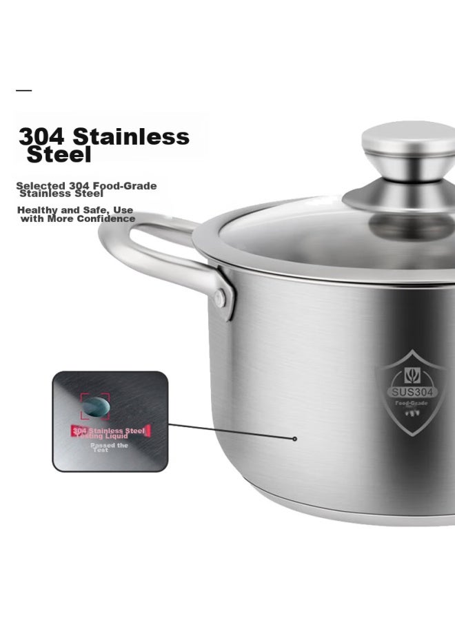 Guofeng 304 Stainless Steel Soup Pot With Heat-resistant Handle, Thickened Base, 24cm, For Home Use, Stewing Pot, Cooking Pot, Compatible With Gas And Induction Cooktops - Image 2