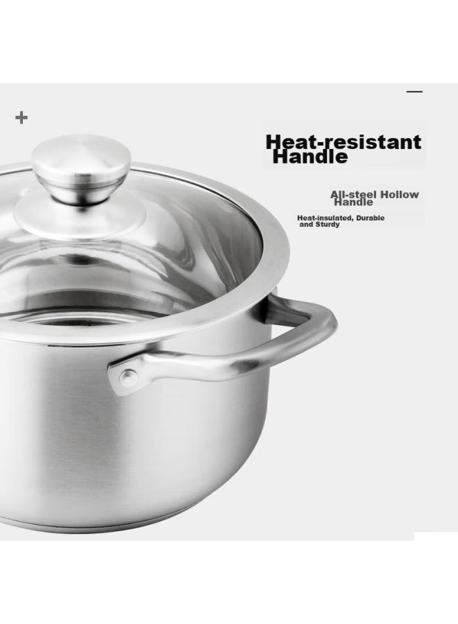 Guofeng 304 Stainless Steel Soup Pot With Heat-resistant Handle, Thickened Base, 24cm, For Home Use, Stewing Pot, Cooking Pot, Compatible With Gas And Induction Cooktops - Image 4
