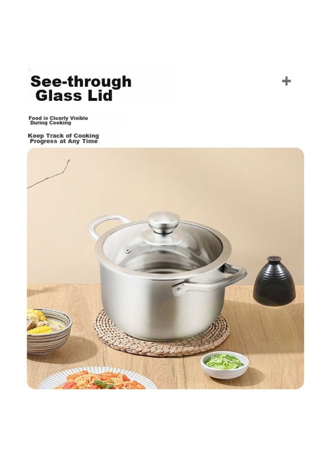 Guofeng 304 Stainless Steel Soup Pot With Heat-resistant Handle, Thickened Base, 24cm, For Home Use, Stewing Pot, Cooking Pot, Compatible With Gas And Induction Cooktops - Image 5