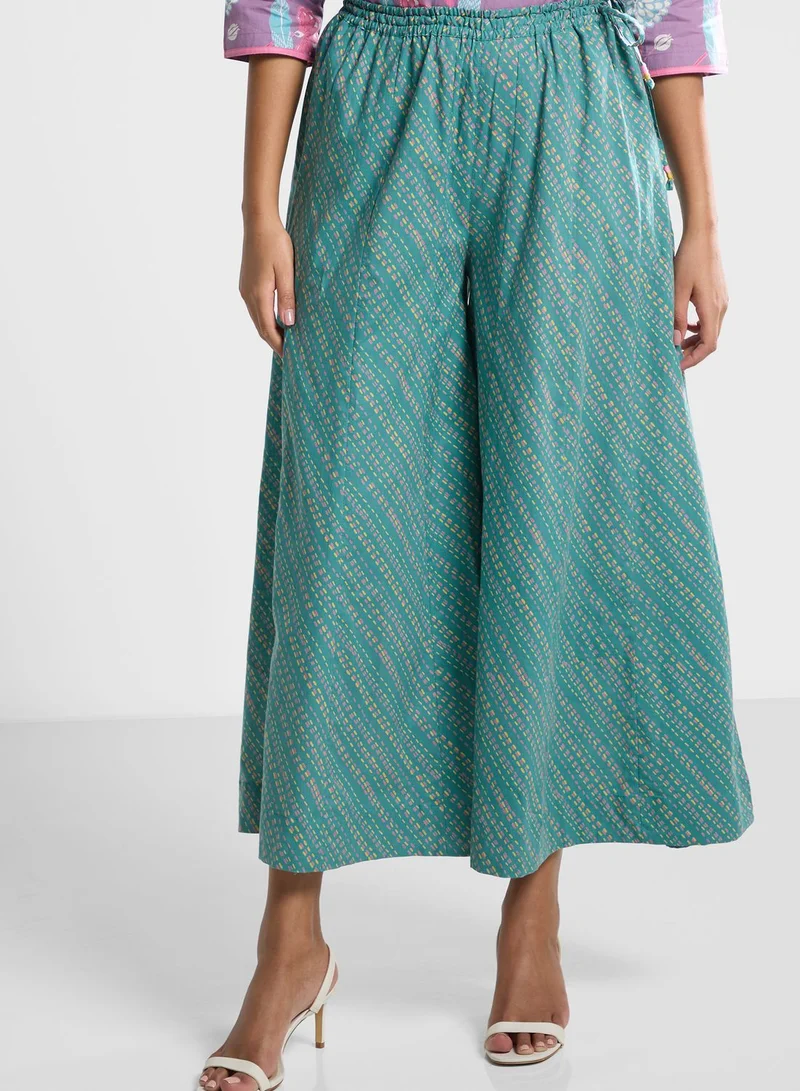 Fabindia High Waist Ankle Palazzo Pants