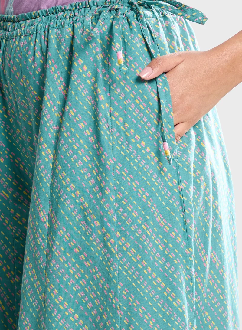 Fabindia High Waist Ankle Palazzo Pants