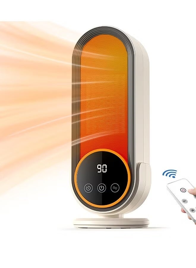 1200W Rapid-Heating PTC Ceramic Space Heater, Ultra-Quiet 35dB, Remote Control, Adjustable Thermostat, Safe Overheat & Tip-Over Protection – Portable Tower Heater for Indoor, Bedroom & Office Use