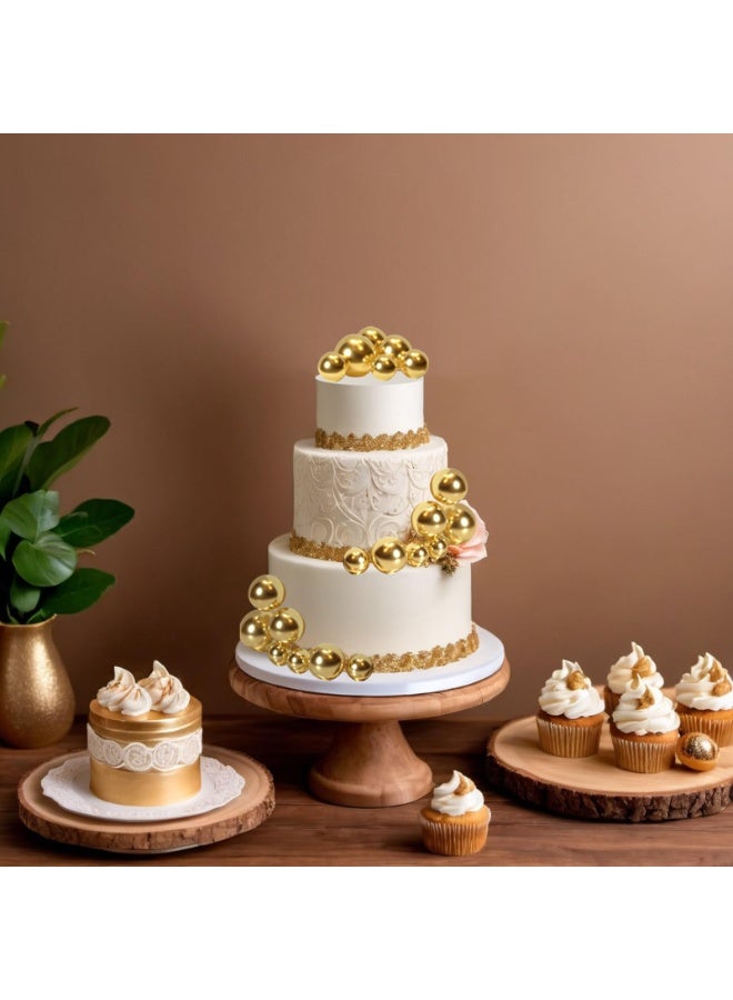 20Pcs Ball Cake Topper Decorations Mini Balloons Cake Topper Sticks Gold Cake Picks Cake Balls for Graduation Wedding Birthday Cake Decorations - Image 5