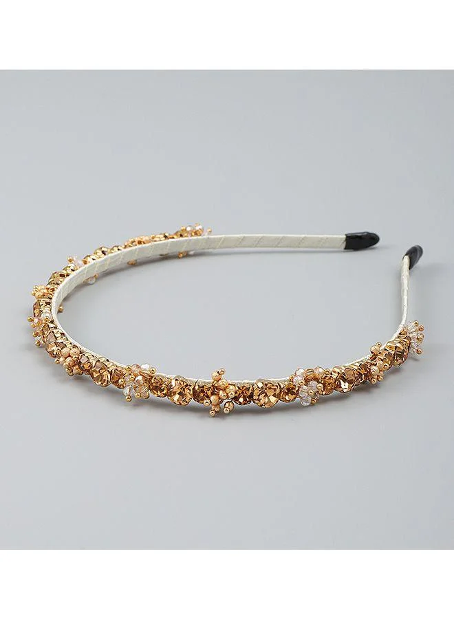 Mark & Mia Mark & Mia Hair Band, Stretch Design, Elegant, Comfortable, 6 to 12 Years - Golden
