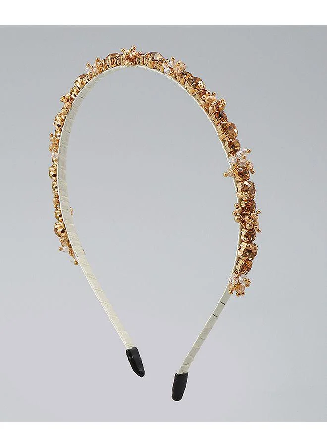 Mark & Mia Mark & Mia Hair Band, Stretch Design, Elegant, Comfortable, 6 to 12 Years - Golden