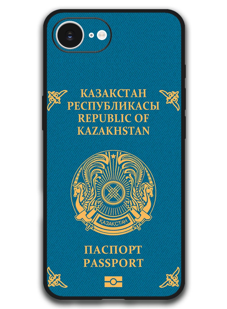 ثيودور حافظة متوافقة مع هاتف Apple iPhone 16e مقاس 6.1 بوصة، غطاء حماية مضاد للصدمات - جواز سفر كازاخستان - Image 1