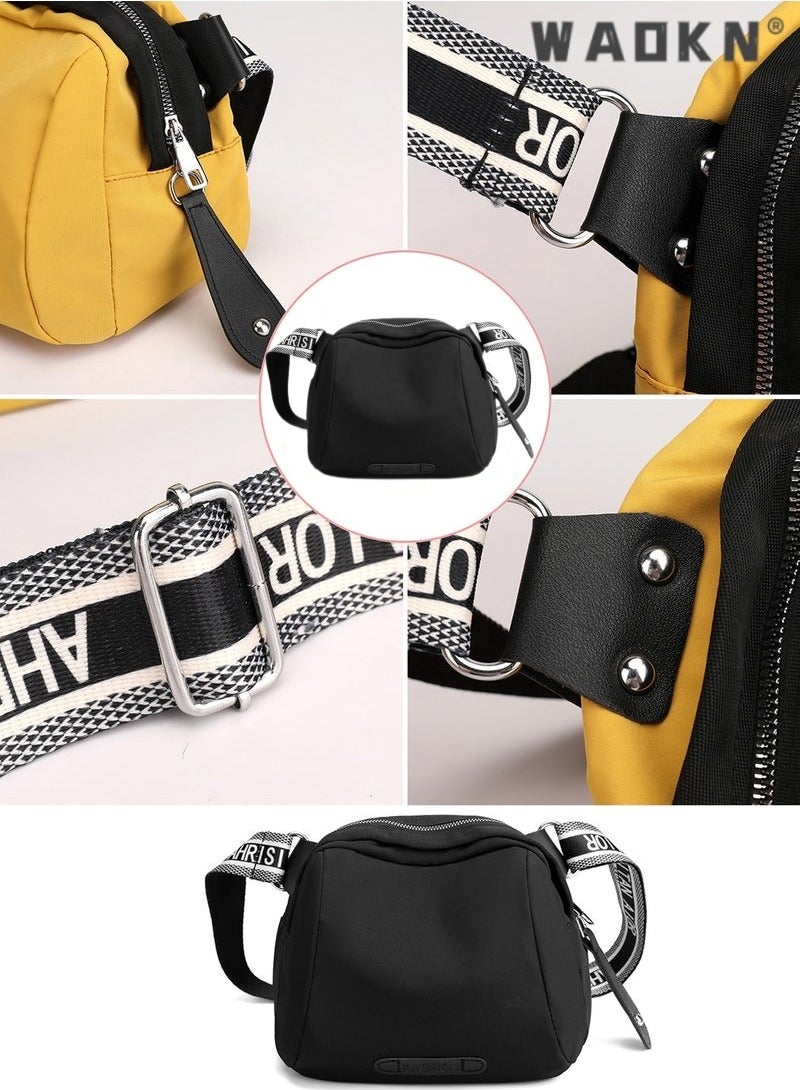 WAOKN Crossbody Bags for Women, Fashion Shoulder Bags with Adjustable Shoulder Strap,Women Lightweight Resistant Purse with Zipper Pocket, Large Capacity Carry Bag for College Students and Teenagers(Black)  - Image 3