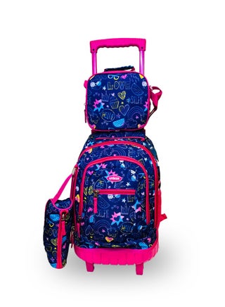 Kids trolley School bag 3 Pcs/Set School Bags for Teenage Girls Student Backpack School Bag With Pencil Case Lunch Bag - pzsku/Z17CC42F92886E789585FZ/45/_/1733041745/f48e7be8-e31c-470a-9d8b-d54b0ea0d33d