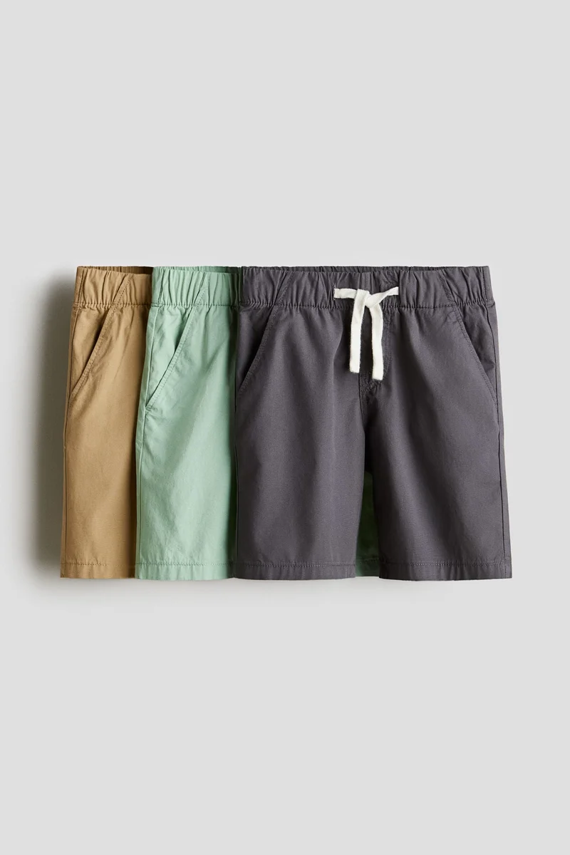 H&M 3-pack cotton shorts