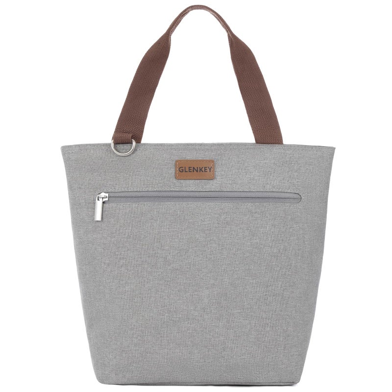 GLENKEY Insulated Lunch Bag Tote Lunch Box - Large Leakproof Cooler Bags for Adults - Soft Lunchbox for Women Work Shift Outdoor Travel Grey 8L - Image 1