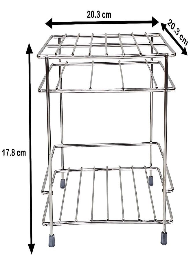 2heet Double Layer Stainless Steel Matka Stand for Pots – Heavy-Duty Rust Resistant 2-Tier Rack for Home, Kitchen, Balcony, Restaurant & Outdoor Use – Space Saving Design - Image 2