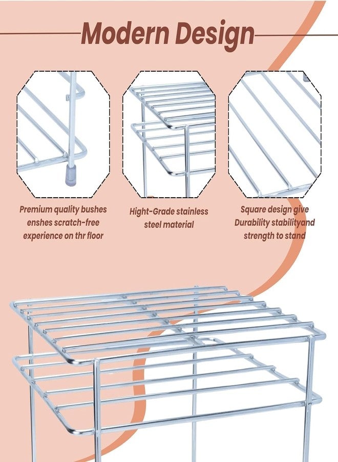 2heet Double Layer Stainless Steel Matka Stand for Pots – Heavy-Duty Rust Resistant 2-Tier Rack for Home, Kitchen, Balcony, Restaurant & Outdoor Use – Space Saving Design - Image 3