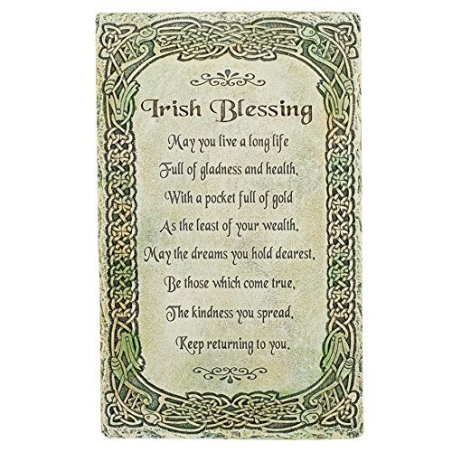 Roman Joseph's Studio by Roman Inc., IRISH BLESSING WALL, Garden Collection, Religious Statue, Holy Family, Memorial, Angel, Patron Saint, Garden Décor (8x5x1) - Image 1