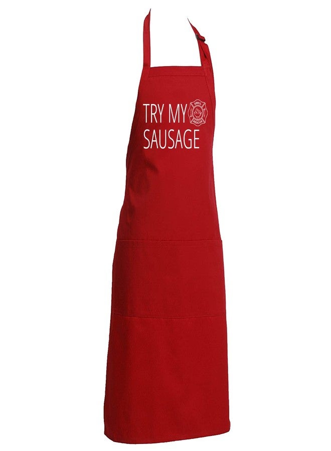 Grill Rescue ​Funny​ ​BBQ Aprons For Men​ - ​Heat Resistant ​with Adjustable Neck and Front Pocket – ​Chef Cooking Aprons​ - ​Great Gifts for Husband ​or Dad (Try My Sausage) - Image 1