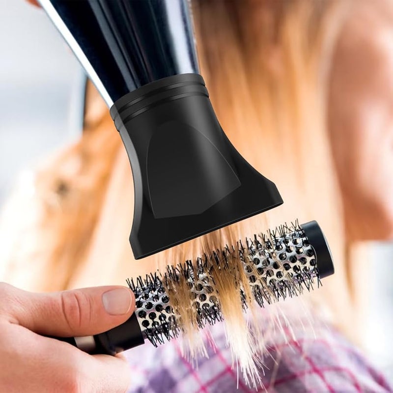 VICASKY 2Pcs Professional Hair Dryer Nozzle Black Diffuser Attachment for Straight Hair Styling Lightweight Durable Blow Dryer Accessory Fits Nozzle - Image 3