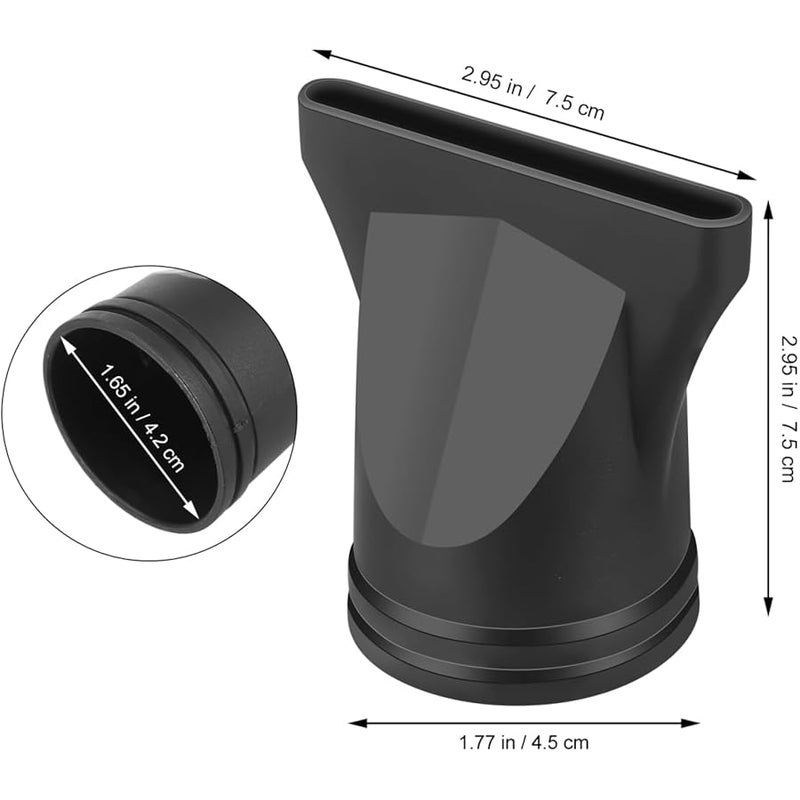 VICASKY 2Pcs Professional Hair Dryer Nozzle Black Diffuser Attachment for Straight Hair Styling Lightweight Durable Blow Dryer Accessory Fits Nozzle - Image 5