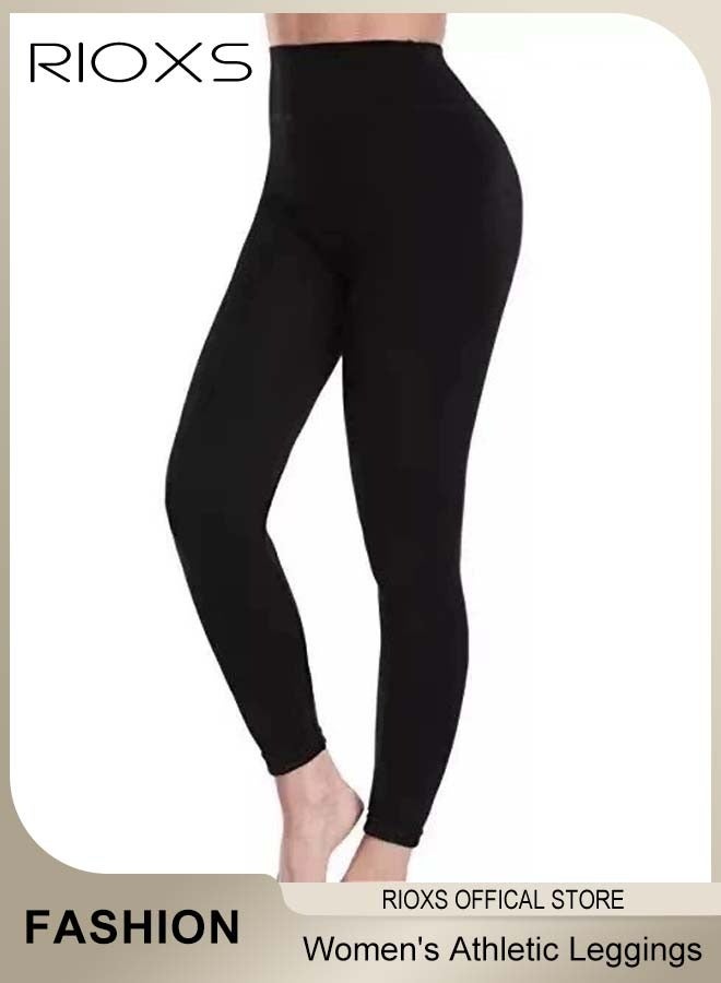 Leggings for Women, High Waisted Athletic Workout Yoga Leggings, Womens Slim Fit Bodybuilding Pant, Soft Tummy Control Yoga Pants, Ladies Sport Casual Seamless Booty Leggings For Gym Running Walking Or Daily Wear
