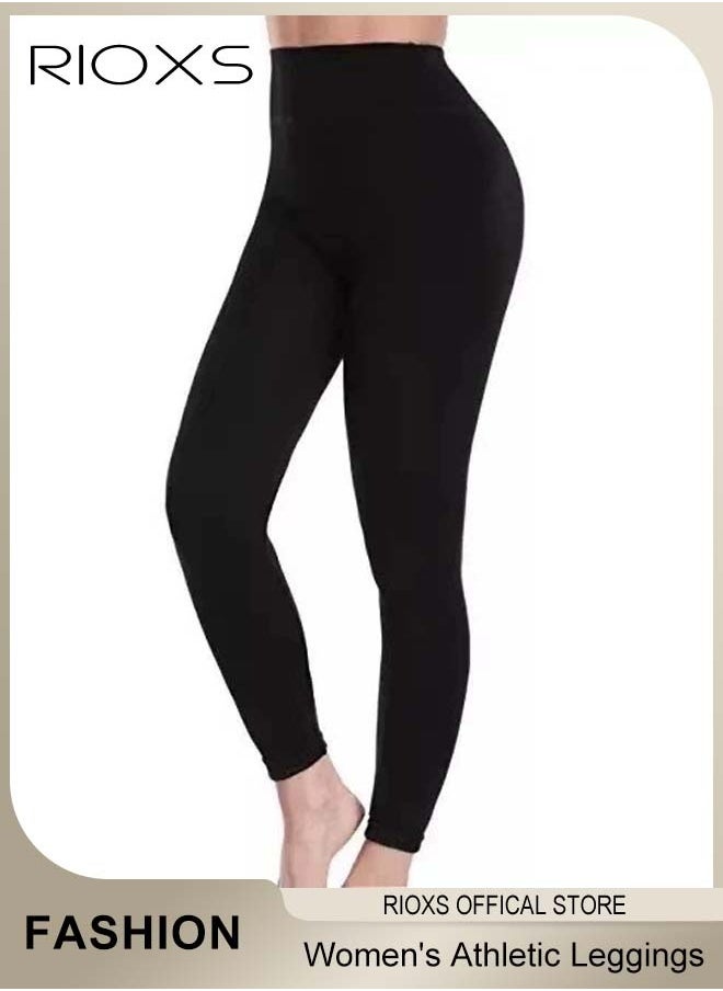 RIOXS Leggings for Women, High Waisted  Athletic Workout Yoga Leggings, Womens Slim Fit Bodybuilding Pant, Soft Tummy Control Yoga Pants, Ladies Sport Casual Seamless  Booty Leggings For Gym Running Walking Or Daily Wear  - Image 1