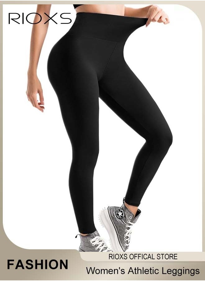 RIOXS Leggings for Women, High Waisted  Athletic Workout Yoga Leggings, Womens Slim Fit Bodybuilding Pant, Soft Tummy Control Yoga Pants, Ladies Sport Casual Seamless  Booty Leggings For Gym Running Walking Or Daily Wear  - Image 2