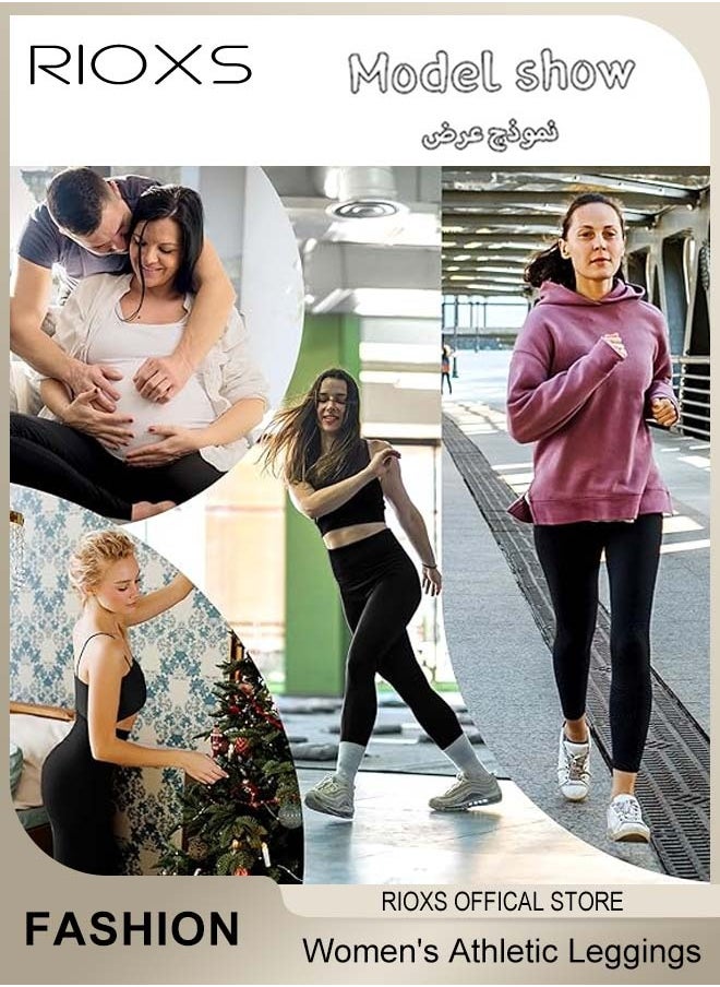 RIOXS Leggings for Women, High Waisted  Athletic Workout Yoga Leggings, Womens Slim Fit Bodybuilding Pant, Soft Tummy Control Yoga Pants, Ladies Sport Casual Seamless  Booty Leggings For Gym Running Walking Or Daily Wear  - Image 5