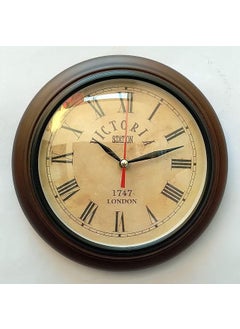 DAQRO Handmade Antique Wooden Wall Clock London Style Big Size Home & Office Studio Living Room Decoration Gift Item (Size 12 x 3 x 12 Inch | Weight: 900 Gram | Colour: Brown)