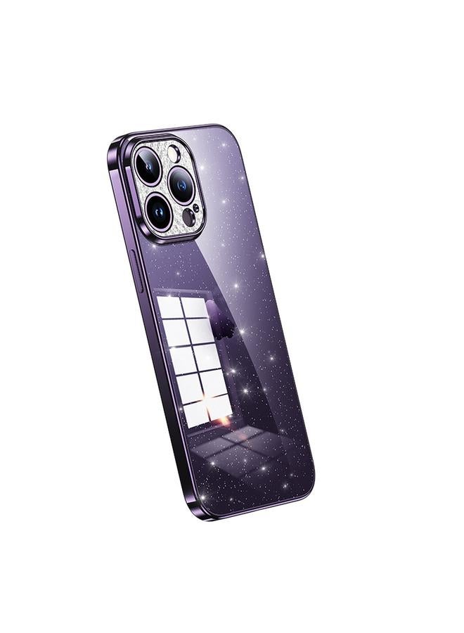 The Bros Case For iPhone 13 Pro Electroplated Transparent Glittery TPU Phone Case