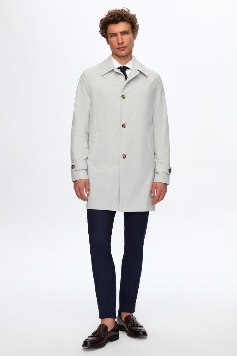 D'S DAMAT Regular Fit Stone Plain Topcoat/trenchcoat 2HCP812220420  - Image 2