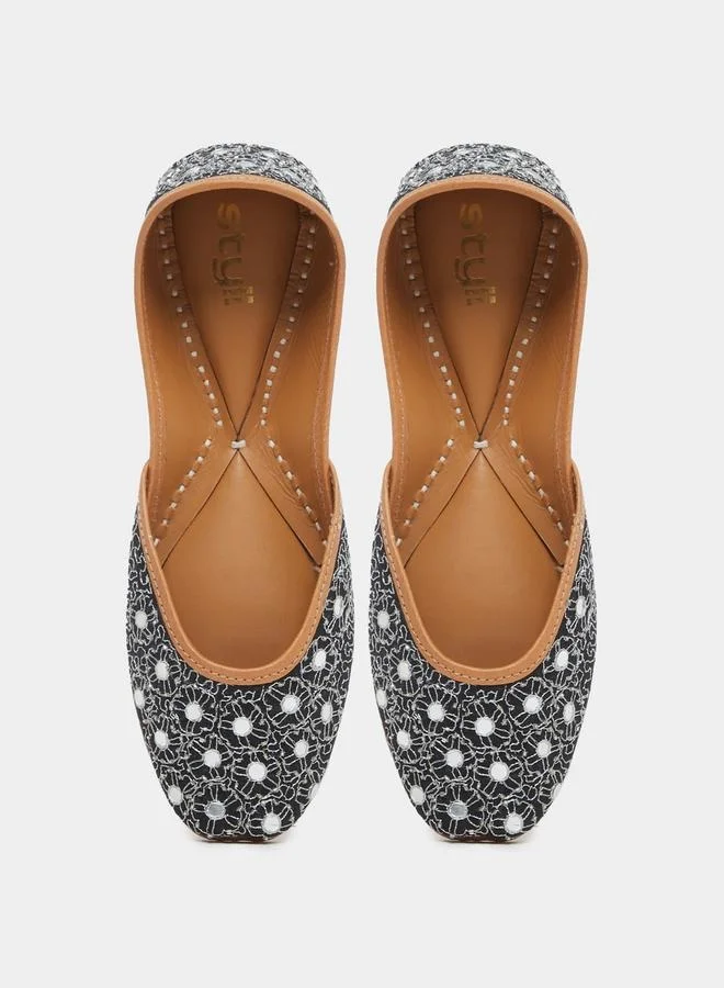Styli Ethnic Embellished Flat Shoes