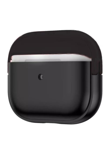 AirPods 4 Case - Acrylic TPU Protective Cover with Lock Design and Rotating Stand - Shock and Scratch Resistant for AirPods 4th Gen (2024) (Black)