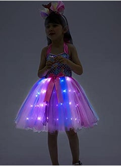 Al Aoyama Girls Mermaid Costume LED Light Up Princess Tutu Dress for  Birthday  - Image 5