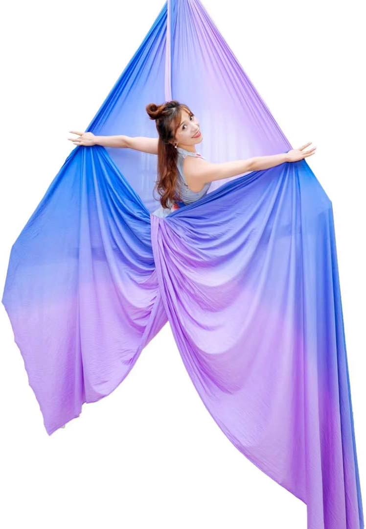 Flife Aerial Silk 9 yards kit Low Stretch Durable Lavender Fabirc with Rigging Hardware for kids beginer Acrobatic Dance Aerial Yoga (9 yards, Lavender Purple) - Image 1