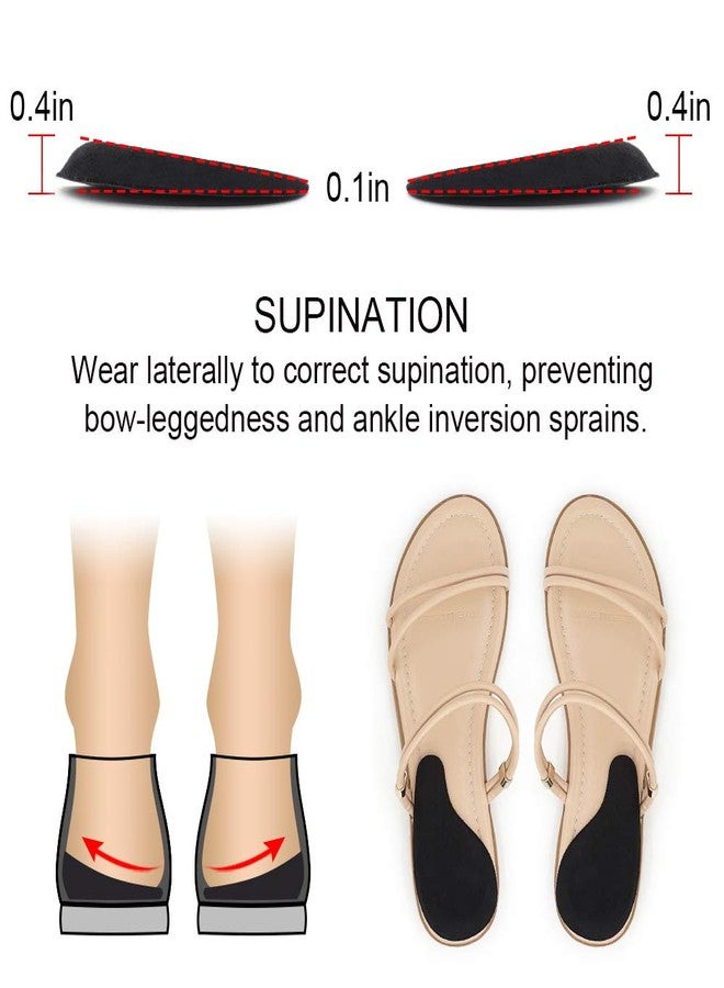 Dr.Foot Dr. Foot's Supination Insoles & Overpronation Insoles, Medial & Lateral Heel Cups for Foot Alignment, Knee Pain, Bow Legs, Osteoarthritis(Medium - Women's 8-11.5|Men's 6-10.5, Black) - Image 3