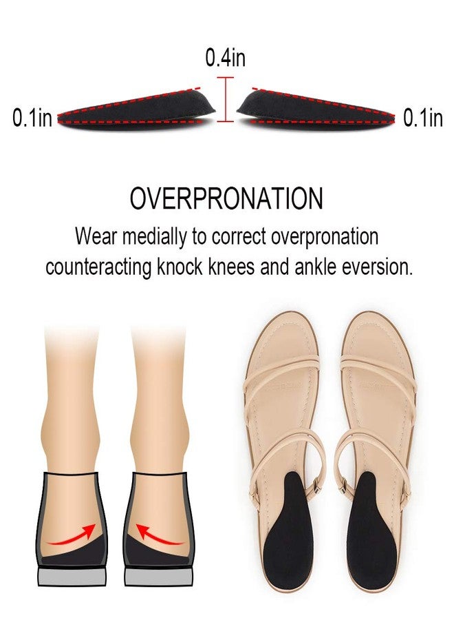 Dr.Foot Dr. Foot's Supination Insoles & Overpronation Insoles, Medial & Lateral Heel Cups for Foot Alignment, Knee Pain, Bow Legs, Osteoarthritis(Medium - Women's 8-11.5|Men's 6-10.5, Black) - Image 2