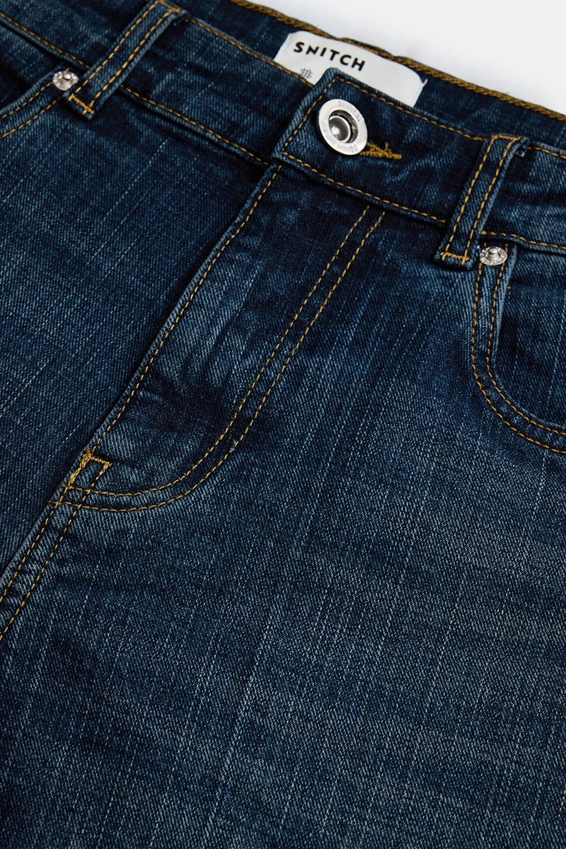 SNITCH Blue Blue Solid Straight Fit Casual Jeans for Men | Best Price UAE